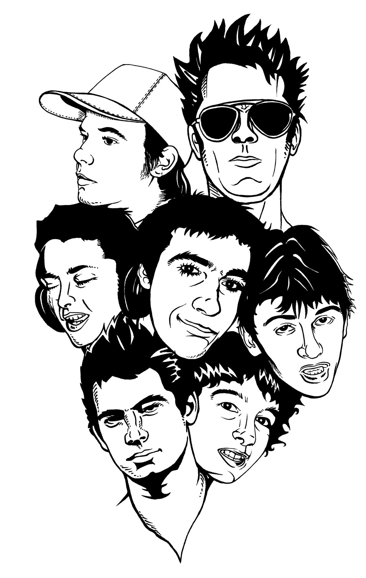 Les sept têtes, dessin original de la jaquette d’Are We Clever?